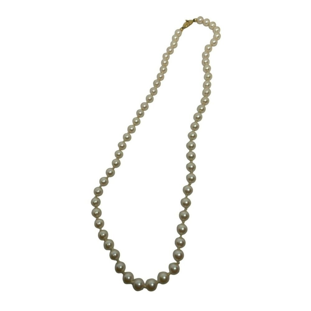 Vintage signed Monet Faux Pearl Necklace With Gold-Tone Clasp 16"